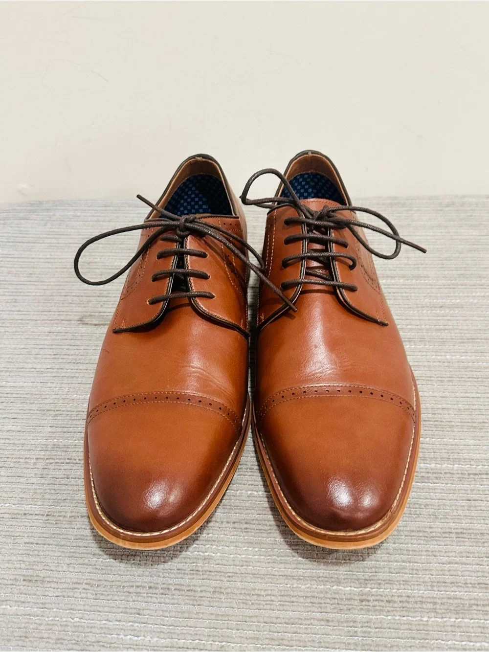 Ashford Hayes Define Men's Dress Shoes Cognac Tan Oxford Size 13M Model 055434